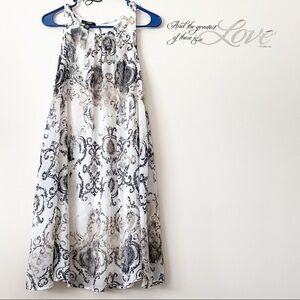 Alfani Grey Black And White Pattern Mini shift Summer Dress